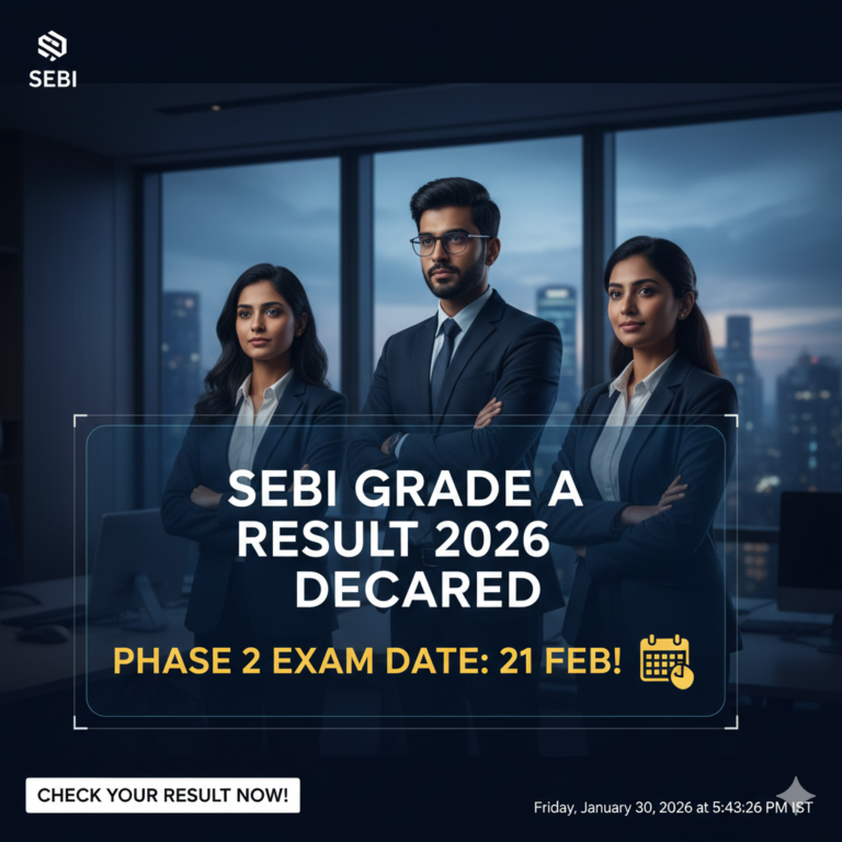 SEBI Grade A Result 2026 Declared: Phase 2 Exam Dates Coming Soon for 135 Vacancies!