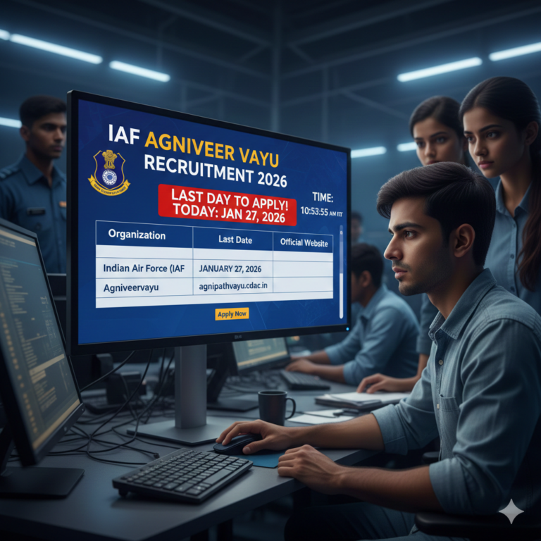 IAF Agniveerayu Recruitment 2026: Last Day to Apply for Air Force Agniveer Posts!