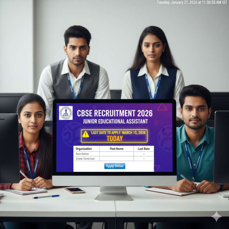 CBSE Recruitment 2026: Junior Educational Assistant Vacancies Open – Your Path to a Rewarding Govt Job!