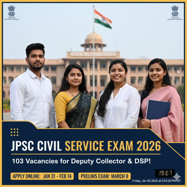 JPSC Civil Service Exam 2026: 103 Vacancies for Deputy Collector & DSP – Apply Before Feb 14!