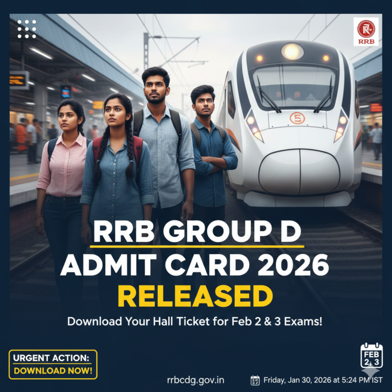 RRB Group D Admit Card 2026 Released: Download Your Hall Ticket for Feb 2 & 3 Exams!