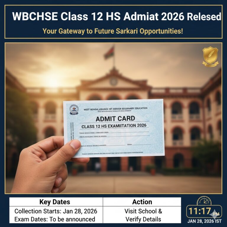WBCHSE Class 12 HS Admit Card 2026 Released: Your Gateway to Future Sarkari Opportunities!