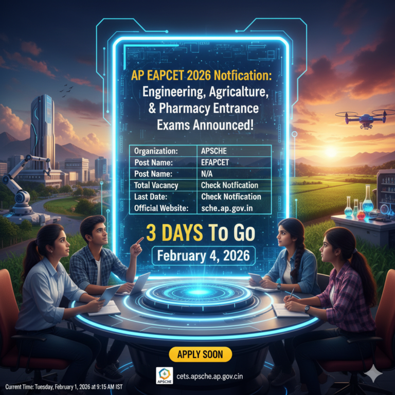 AP EAPCET 2026 Notification: Engineering, Agriculture & Pharmacy Entrance Exams Announced – Apply Soon!