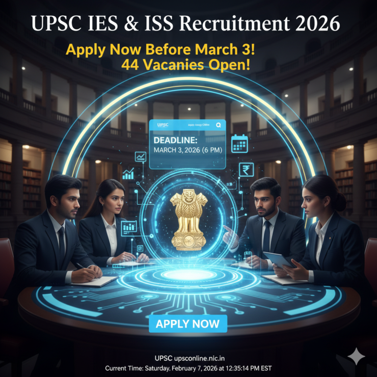 UPSC IES & ISS Recruitment 2026: Apply Now for Indian Economic & Statistical Service Before March 3!