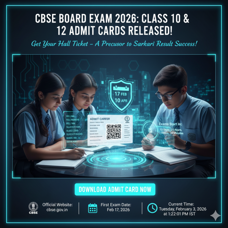 CBSE Board Exam 2026: Class 10 & 12 Admit Cards Released – Get Your Hall Ticket!