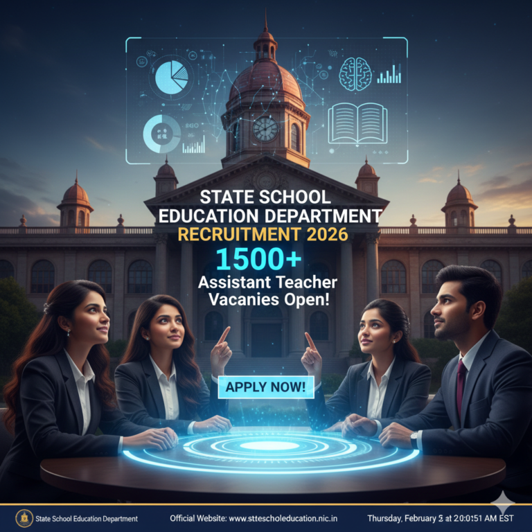 State School Education Department Recruitment 2026: 1500+ Assistant Teacher Vacancies Open – Apply Now!