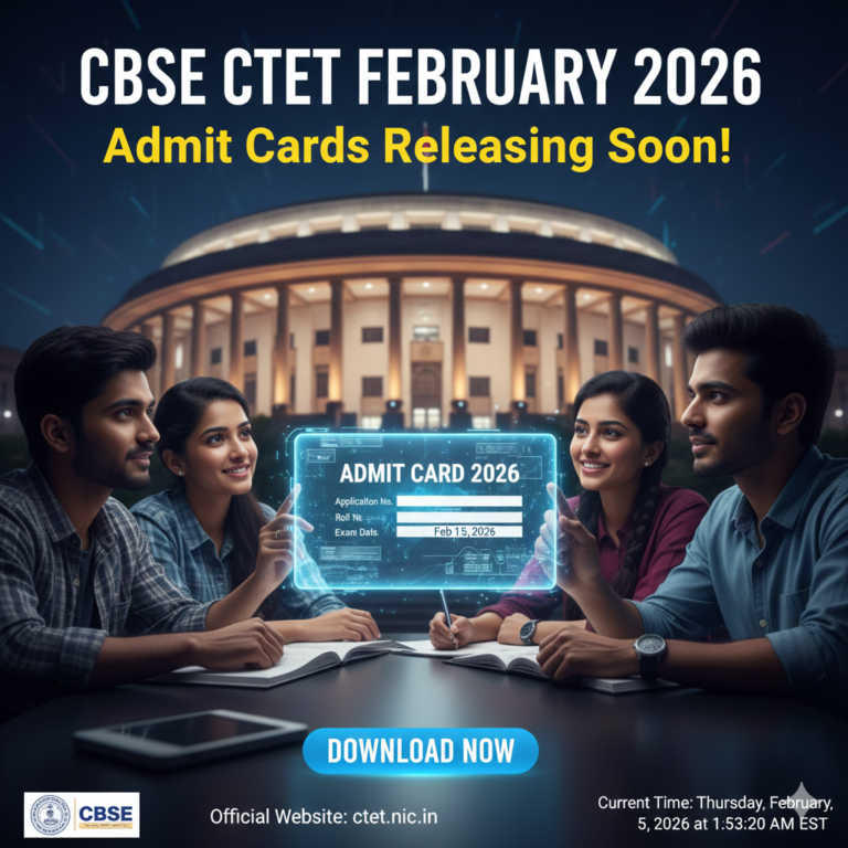 CBSE CTET February 2026: Admit Cards Releasing Soon – Your Gateway to Government Teaching Jobs!