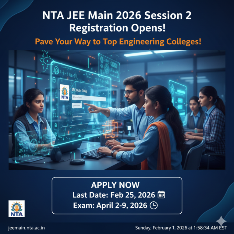 NTA JEE Main 2026 Session 2 Registration Opens: Pave Your Way to Top Engineering Colleges & Future Sarkari Naukri!