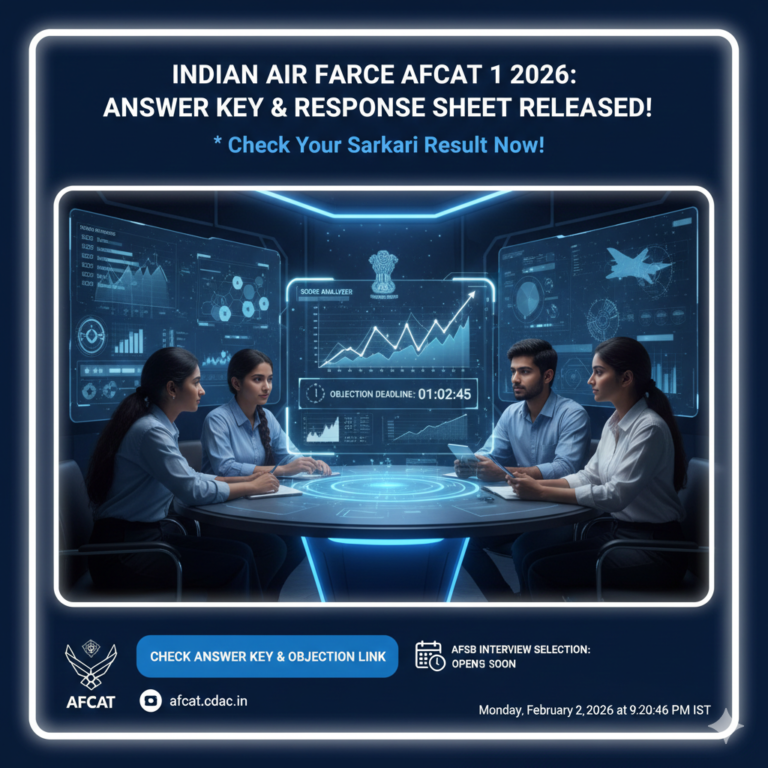 Indian Air Force AFCAT 1 2026: Answer Key & Response Sheet Released! Check Your Sarkari Result Now!
