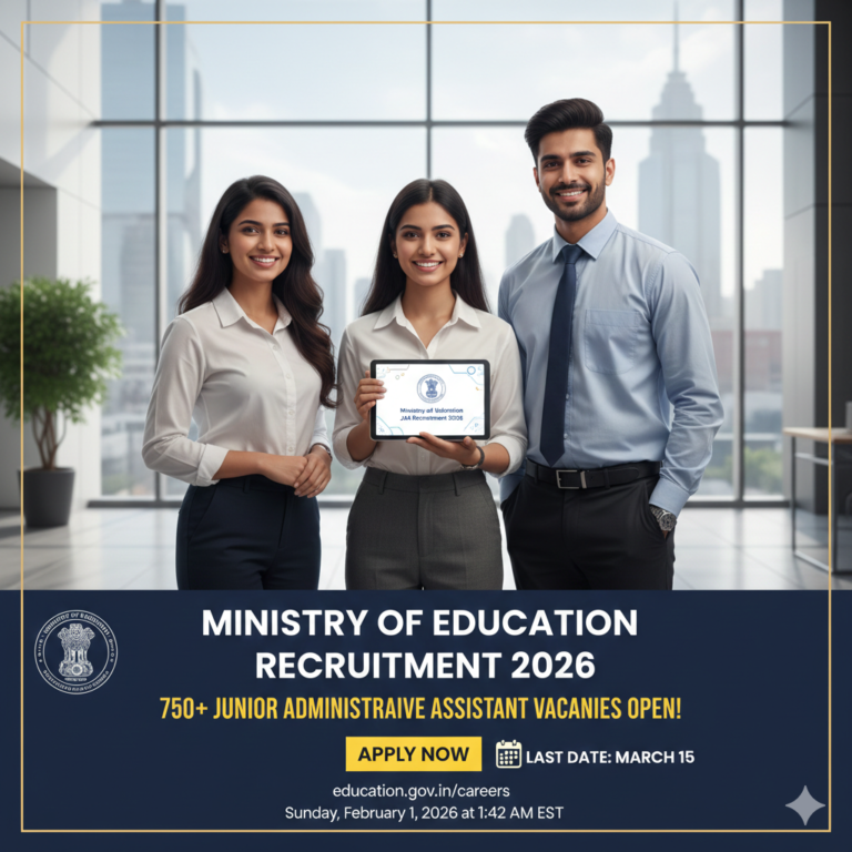 Ministry of Education Recruitment 2026: Junior Administrative Assistant Vacancies Open – Apply Now