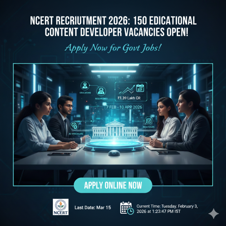 NCERT Recruitment 2026: 150 Educational Content Developer Vacancies Open – Apply Now for Govt Jobs!