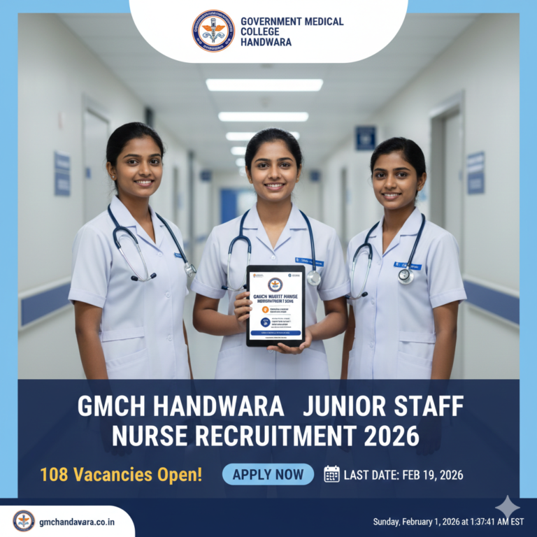 GMCH Handwara Junior Staff Nurse Recruitment 2026: 108 Vacancies Open – Apply Now!