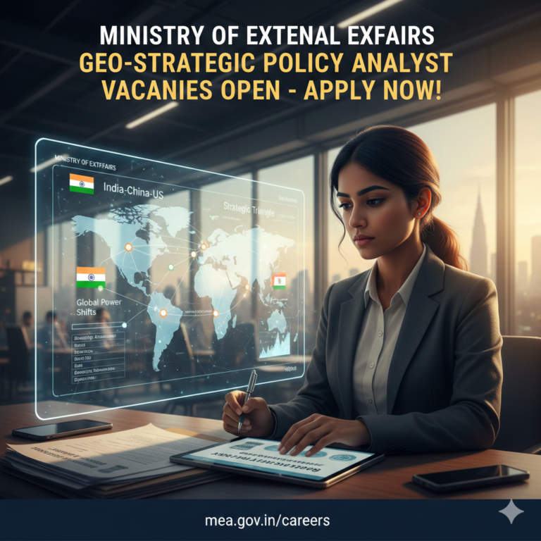 Ministry of External Affairs (MEA) Recruitment 2026: Geo-Strategic Policy Analyst Vacancies Open – Apply Now!