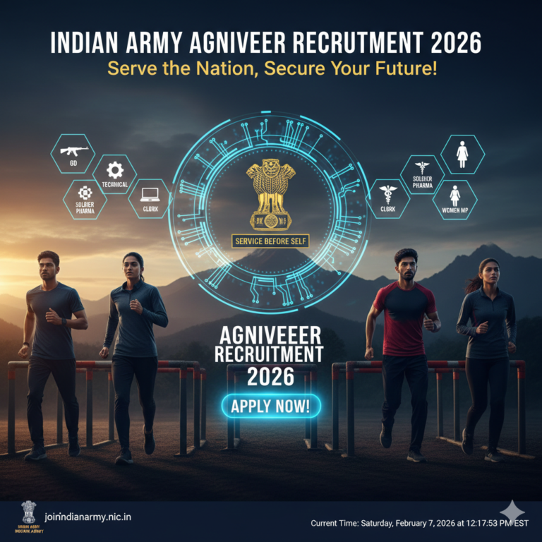 Indian Army Agniveer Recruitment 2026: Apply Online for GD, Technical, Clerk & Other Posts!