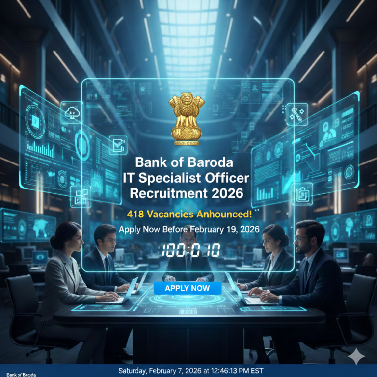 Bank of Baroda IT Specialist Officer Recruitment 2026: 418 Vacancies Announced – Apply Now!
