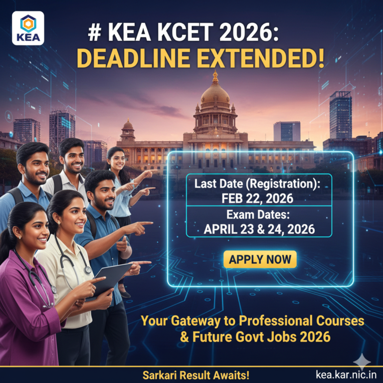 KEA KCET 2026: Registration Deadline Extended! Your Gateway to Professional Courses & Future Govt Jobs 2026