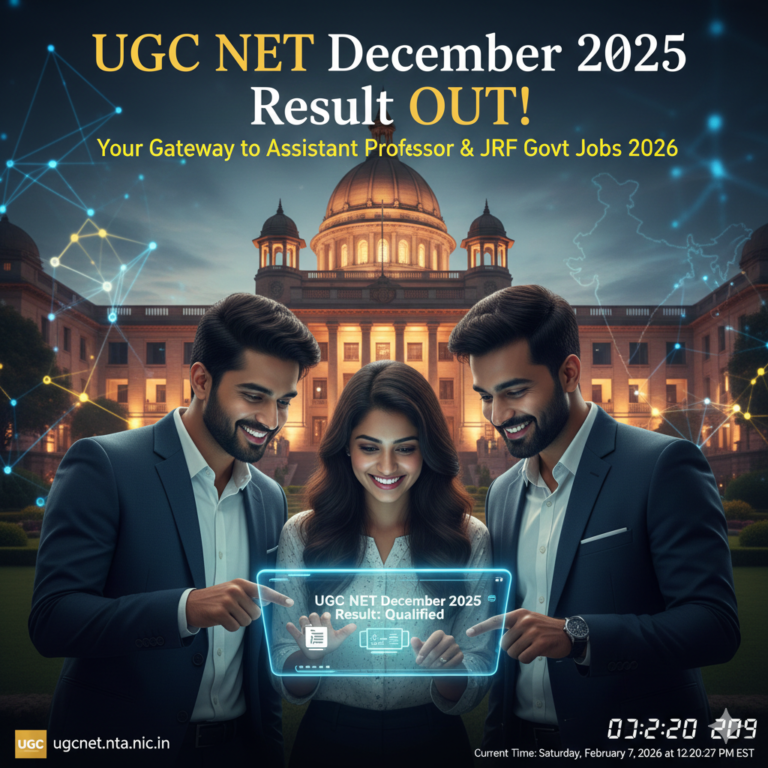 UGC NET December 2025 Result OUT: Your Gateway to Assistant Professor & JRF Govt Jobs 2026