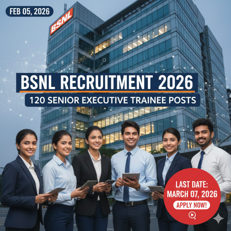 BSNL Recruitment 2026: 120 Senior Executive Trainee Posts – Apply Now!