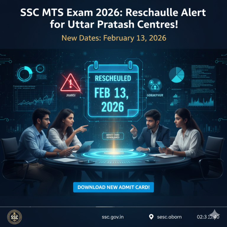 SSC MTS Recruitment 2026: Important Examination Reschedule Update for Uttar Pradesh Centres!