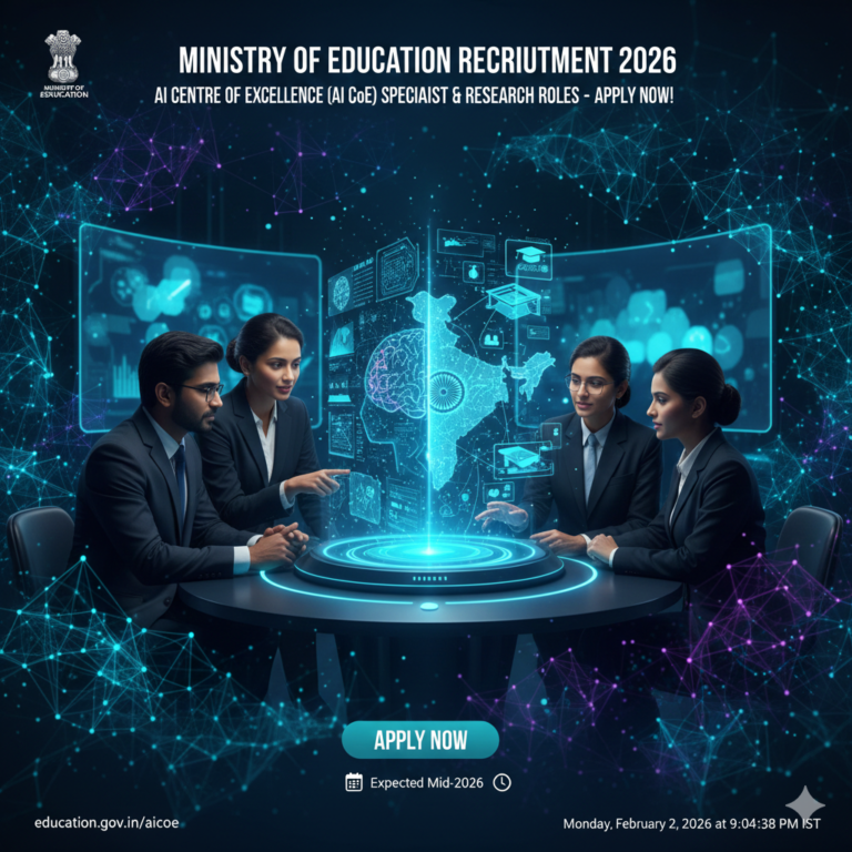 Ministry of Education Recruitment 2026: AI Centre of Excellence (AI CoE) Specialist & Research Roles – Apply Now!